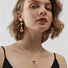 4Pcs 2 Colors Brass Glass Pendants KK-HS0015-77-6