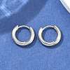 Tarnish Resistant 304 Stainless Steel Huggie Hoop Earrings EJEW-F111B-13mm-P-4