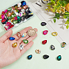 96Pcs 16 Colors Glass Rhinestone Cabochons GLAA-FG0001-17-3