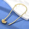 Brass Snake Chain Link Bracelets for Men Women BJEW-G736-06G-3