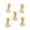 Rack Plating Brass Micro Pave Clear Cubic Zirconia Pendants ZIRC-H125-11-5