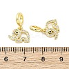 Brass Micro Pave Cubic Zirconia European Dangle Charms KK-D325-11G-3
