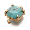Brass Glass Imitation Gemstone Connector Charms KK-Z076-01G-06-2