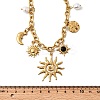 304 Stainless Steel Resin & Plastic Pearl Sun Pendant Bib Necklaces NJEW-H073-01G-5