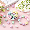 70Pcs 7 Colors Opaque Acrylic Cat Paw Beads MACR-CJ0001-48-6