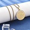 201 Stainless Steel Rhinestone Pendant Necklaces for Women LS-NJEW-U021-01G-2