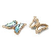 Brass Pave Faceted Glass Connector Charms FIND-Z020-04F-2