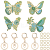 DIY Alloy Enamel Butterfly Pendants Keychain Making Kits DIY-SP0003-10C-1