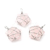 Natural Rose Quartz Pendants G-D458-07P-09-RS-1