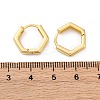 Brass Hexagon Hinged Hoop Earrings for Women EJEW-P206-11G-2