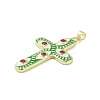 Real 18K Gold Plated Brass Enamel Pendants KK-A209-29G-3