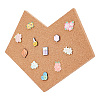 Heart Wall Mounted Brooch Jewelry Display Cork Tray AJEW-WH0433-01E-1