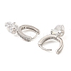Brass with Cubic Zirconia Dangle Hoop Earrings EJEW-G362-06P-2