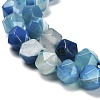 Dyed Natural Banded Agate Beads Strands G-G203-08B-4