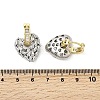 Brass Clear Cubic Zirconia Heart Hoop Earrings EJEW-L261-028GP-5