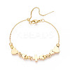 Adjustable Brass Beaded Slider Bracelets for Women BJEW-T022-19G-5
