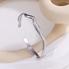 304 Stainless Steel Cuff Bangles for Women BJEW-B147-01P-1