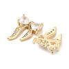 Brass Micro Pave Clear Cubic Zirconia Charms KK-C054-14G-2