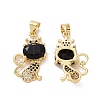 Brass Micro Pave Cubic Zirconia Pendants ZIRC-F134-20G-02-1