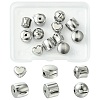 12Pcs 6 Styles 304 Stainless Steel European Style Clasps STAS-CJ0002-77-1