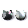Natural Black Lip Shell & White Shell Beads SSHEL-N034-123A-2