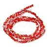 AB Color Plated Transparent Glass Beads Strands GLAA-G127-01B-2