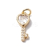 Brass Cubic Zirconia Pendants X-KK-E003-12G-1