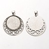 Tibetan Style Alloy Pendant Cabochon Settings PALLOY-J494-30AS-1