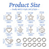  Jewelry 90Pcs 9 Style 304 Stainless Steel Charms STAS-PJ0001-41-4