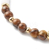 Natural Grade AB Tiger Eye Beads Beaded Necklaces NJEW-JN03611-5