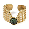 Natural African Turquoise(Jasper) Finger Rings RJEW-U027-02G-07-2