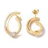 Brass Micro Pave Clear Cubic Zirconia Stud Earrings for Women EJEW-A110-04G-3
