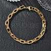 304 Stainless Steel Double Rectangle Link Chain Bracelets SA-CBA2696-05G-1