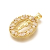 Religion Themed Rack Plating Brass Micro Pave Cubic Zirconia Pendants KK-L226-007G-20-2