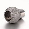 Tarnish Resistant Textured 304 Stainless Steel Column Magnetic Clasps with Glue-in Ends STAS-I045-11P-2