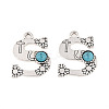 Synthetic Turquoise & Alloy Pendants PALLOY-H146-01AS-S-1
