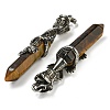 Natural Tiger Eye Faceted Double Termimal Pointed Big Pendants G-P547-03AS-02-2