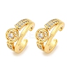 Brass Micro Pave Cubic Zirconia Cuff Earrings EJEW-C104-087G-1