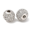 Round Brass Micro Pave Cubic Zirconia Beads ZIRC-N016-01P-8mm-1