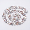 Natural Pearl Beaded Necklaces NJEW-P149-01C-1