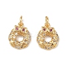 Christmas Brass Micro Pave Cubic Zirconia Charms KK-L255-18G-03-1