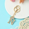 Golden Alloy Rhinestone Keychain KEYC-YW00105-14-1
