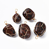 Natural Mahogany Obsidian Pendants G-N332-50-13-1