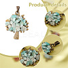 32Pcs 8 Styles Natural & Synthetic Mixed Gemstone Chip Pendants PALLOY-AB00252-4