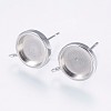 Non-Tarnish 304 Stainless Steel Stud Earring Settings STAS-I097-062-8MM-1
