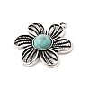 Tibetan Style Alloy & Acrylic Pendants FIND-B058-04AS-01-2