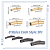 8Pcs 8 Styles 304 Stainless Steel Bayonet Clasps STAS-AR0002-69-2