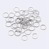 Anti-Tarnish Rhodium Plated 925 Sterling Silver Saw Cut Open Jump Rings STER-F036-02P-0.6x6mm-1