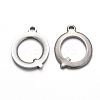 Tarnish Resistant 304 Stainless Steel Alphabet Charms STAS-H122-Q-P-1