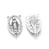 Holy Oval Carved Virgin Mary Tibetan Style Alloy Chandelier Component Links TIBEP-LF0961YKG-AS-FF-1